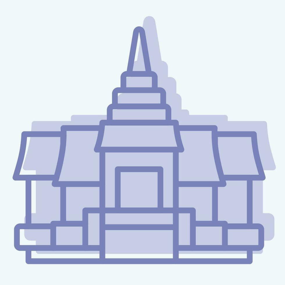 Icon Pagoda. related to Cambodia symbol. two tone style. simple design editable. simple illustration vector