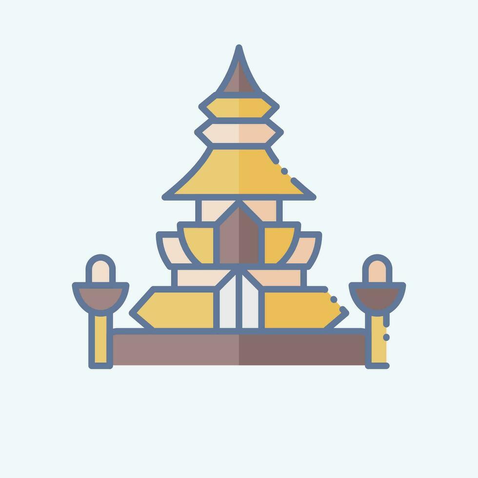 Icon King Norodom Stupa. related to Cambodia symbol. doodle style. simple design editable. simple illustration vector