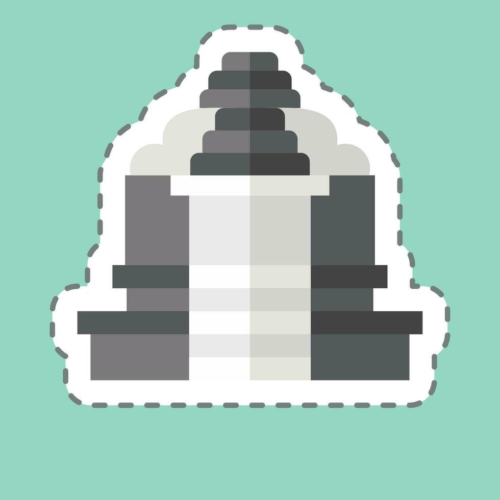 Sticker line cut Religion Hindu. related to Cambodia symbol. simple design editable. simple illustration vector