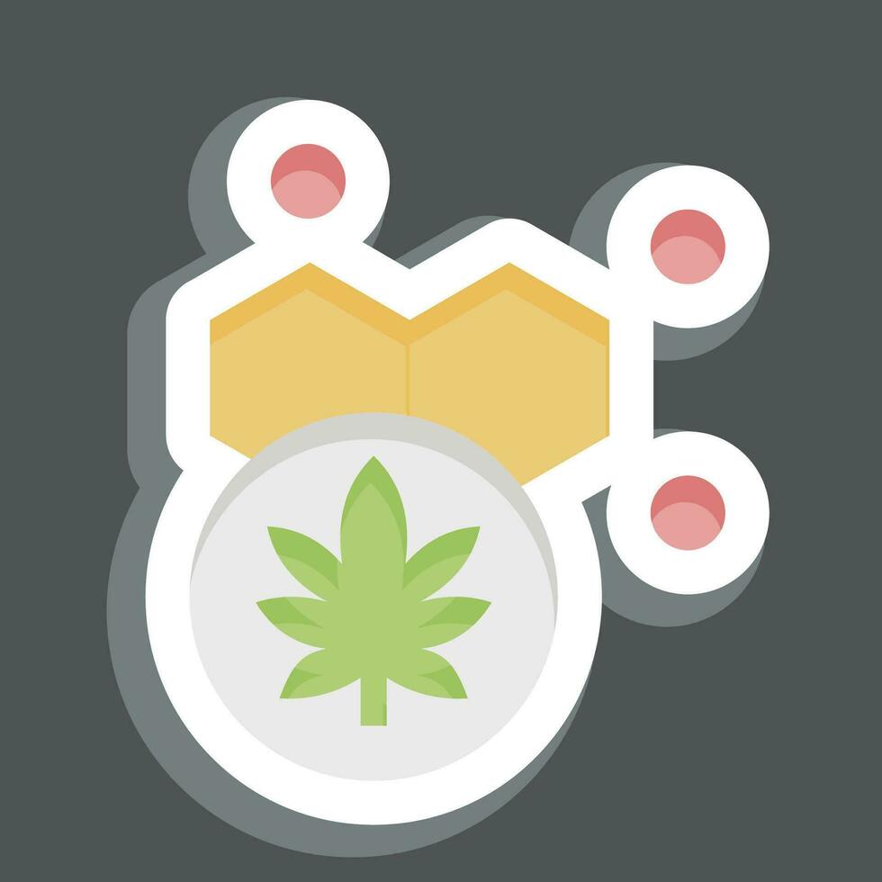 Sticker Cannabol Content. related to Cannabis symbol. simple design editable. simple illustration vector