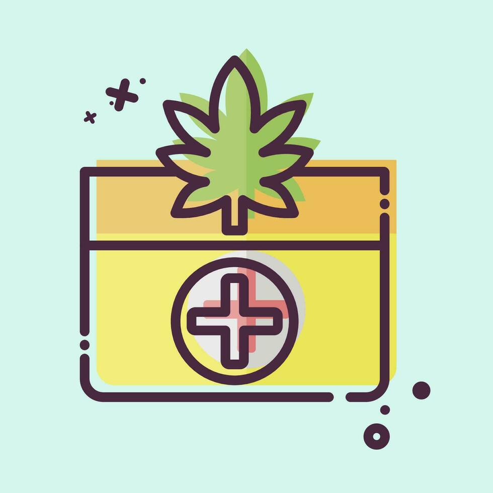 icono medicinal beneficios. relacionado a canabis símbolo. mbe estilo. sencillo diseño editable. sencillo ilustración vector