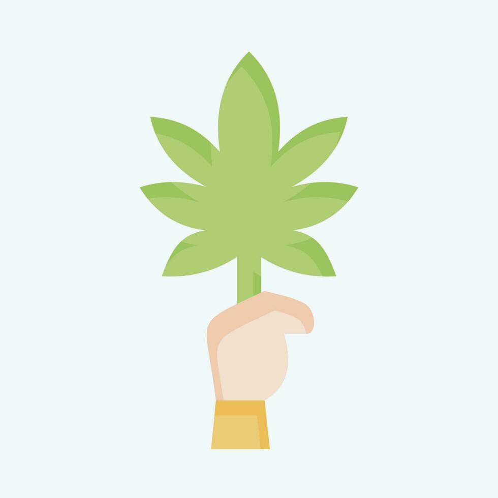 Icon Cannabis. related to Cannabis symbol. flat style. simple design editable. simple illustration vector