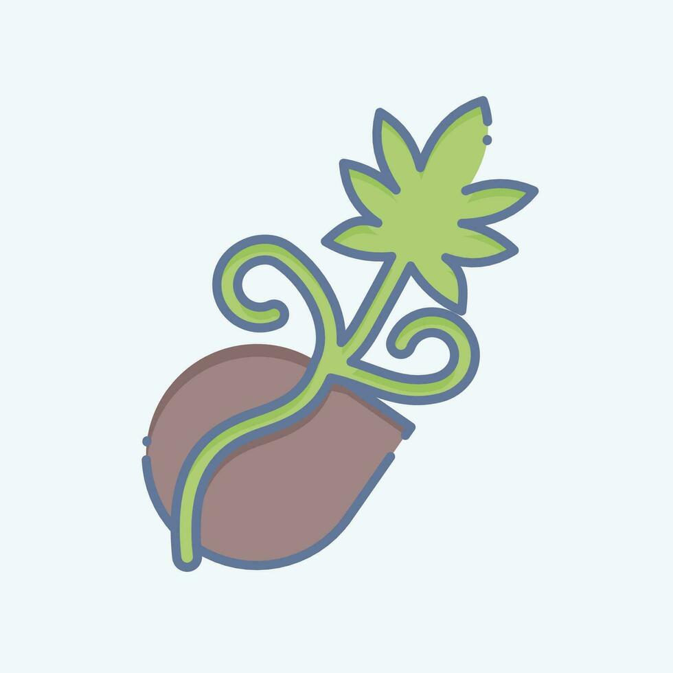 Icon Cannabis Seeds. related to Cannabis symbol. doodle style. simple design editable. simple illustration vector