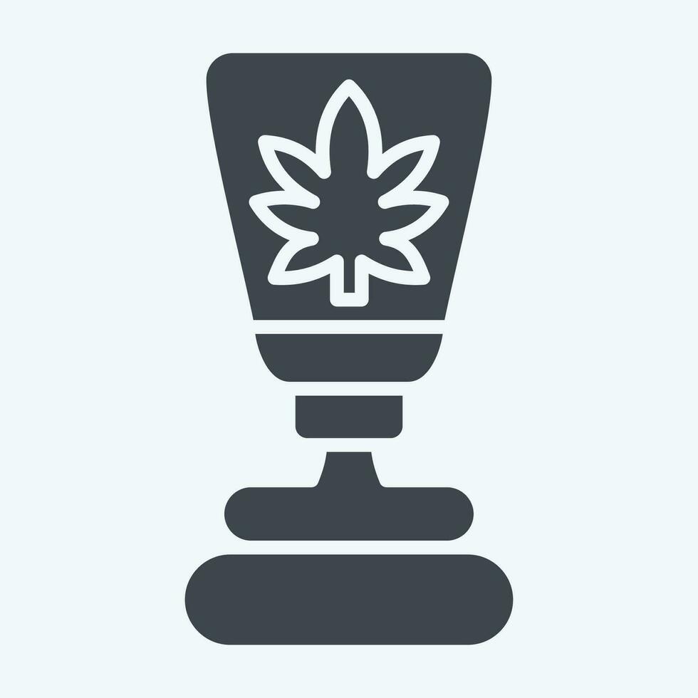 Icon CBD Cream. related to Cannabis symbol. glyph style. simple design editable. simple illustration vector