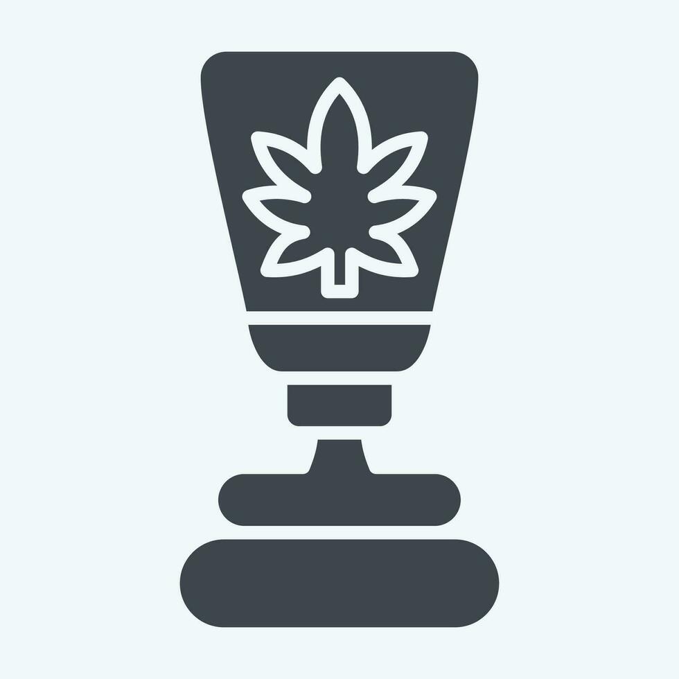 Icon CBD Cream. related to Cannabis symbol. glyph style. simple design editable. simple illustration vector