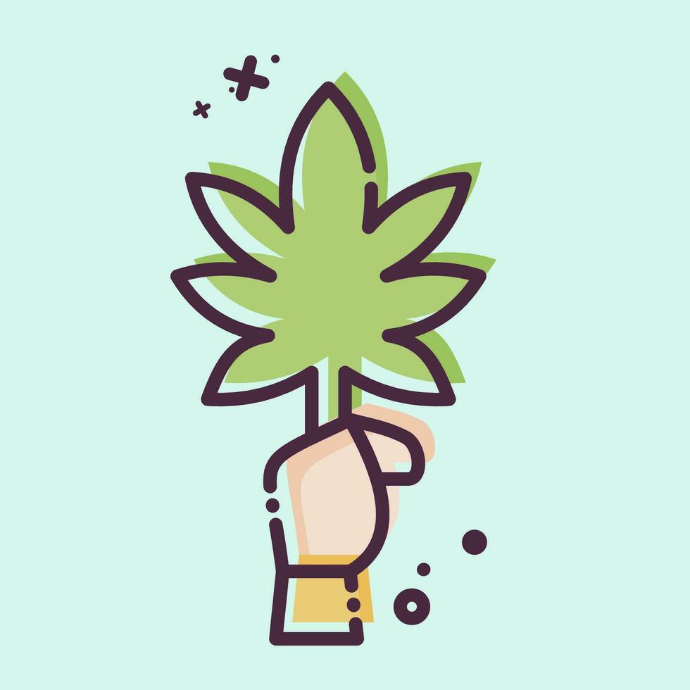 Icon Cannabis. related to Cannabis symbol. MBE style. simple design editable. simple illustration vector
