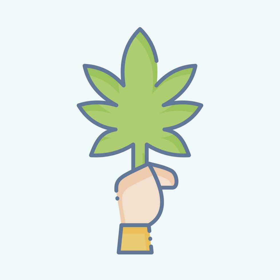 Icon Cannabis. related to Cannabis symbol. doodle style. simple design editable. simple illustration vector