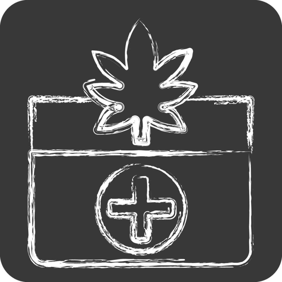 Icon Medicinal Benefits. related to Cannabis symbol. chalk Style. simple design editable. simple illustration vector