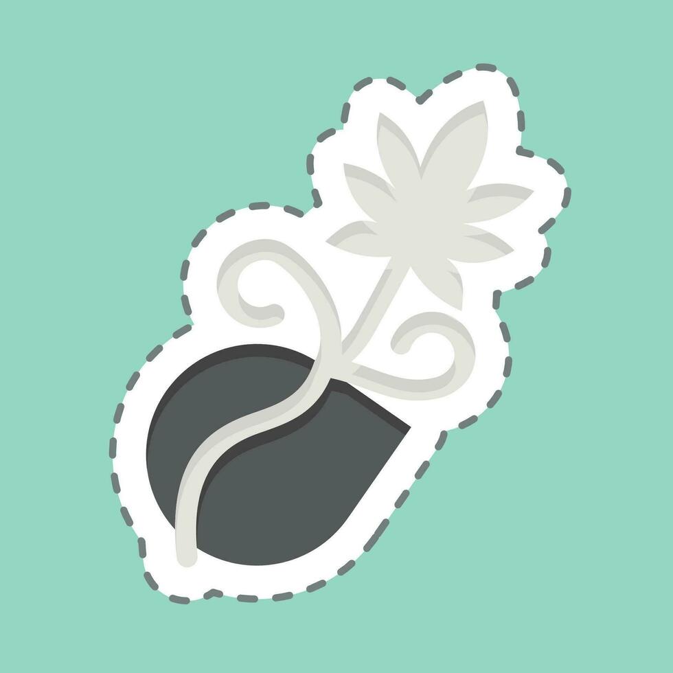 Sticker line cut Cannabis Seeds. related to Cannabis symbol. simple design editable. simple illustration vector