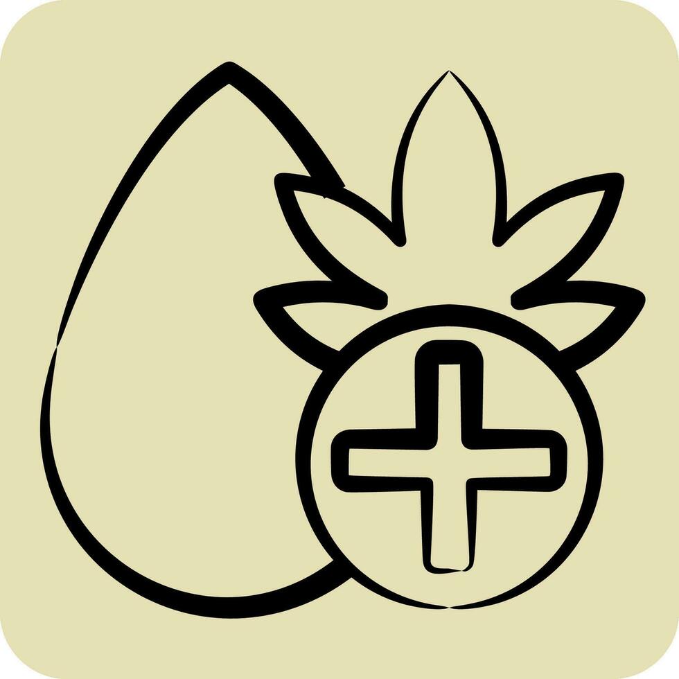 Icon CBD Oil. related to Cannabis symbol. hand drawn style. simple design editable. simple illustration vector