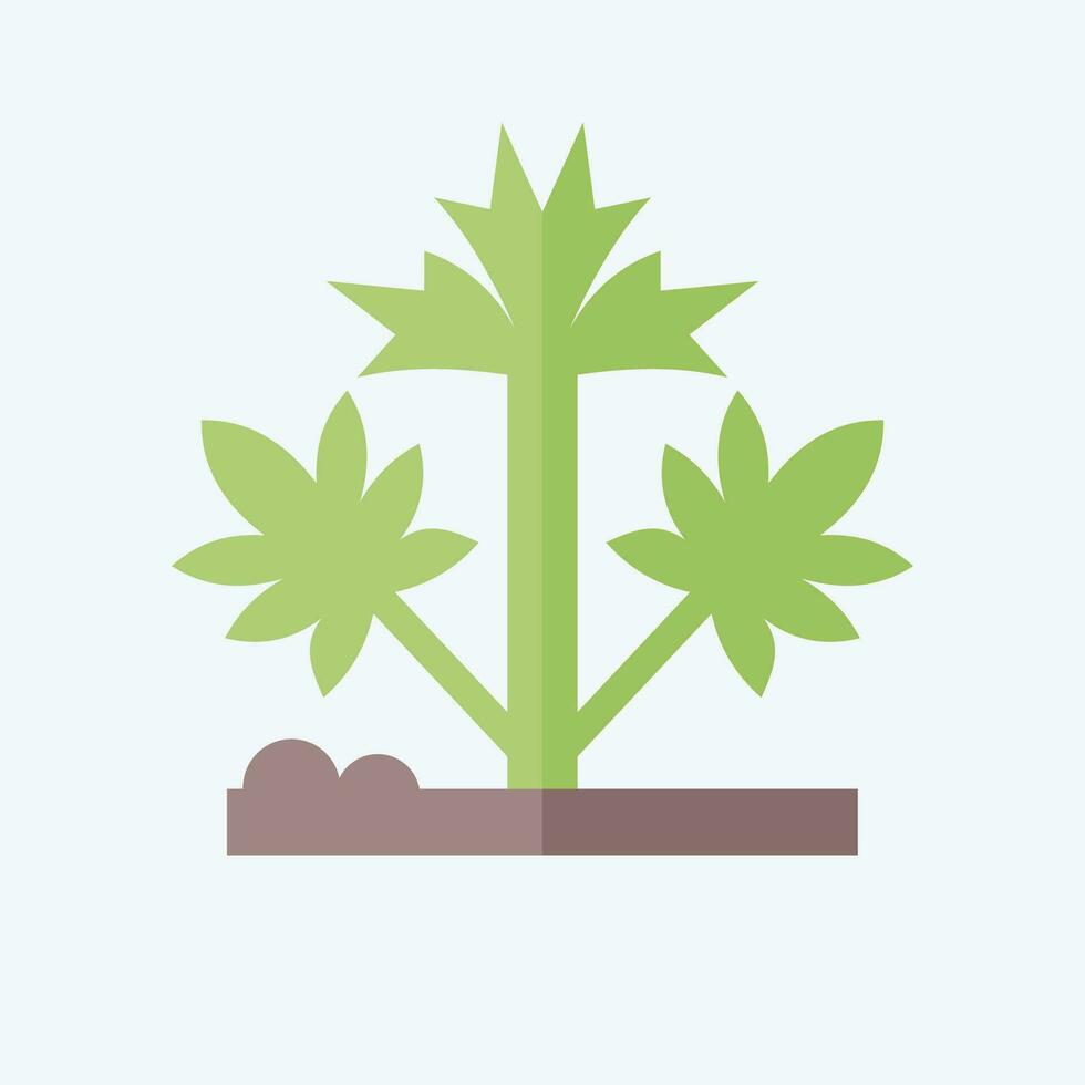 Icon Hemp. related to Cannabis symbol. flat style. simple design editable. simple illustration vector