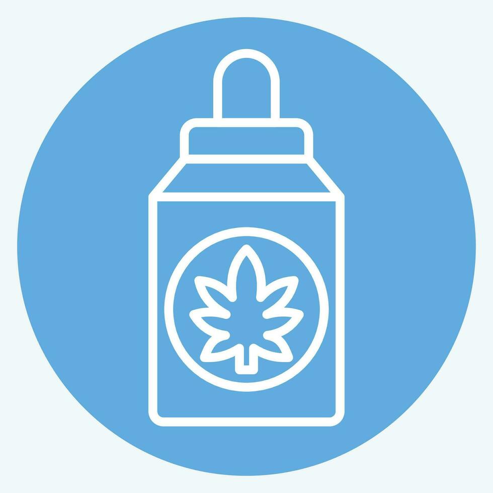 Icon Cannabidiol . related to Cannabis symbol. blue eyes style. simple design editable. simple illustration vector