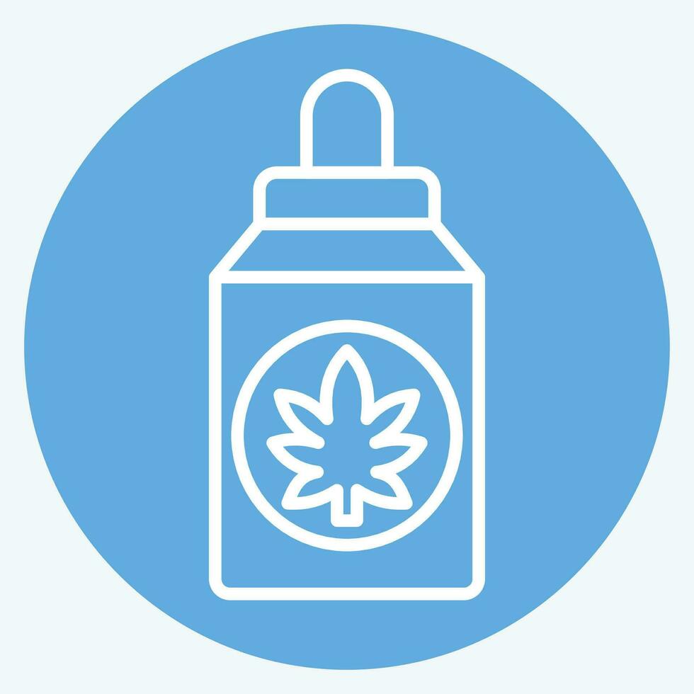 Icon Cannabidiol . related to Cannabis symbol. blue eyes style. simple design editable. simple illustration vector