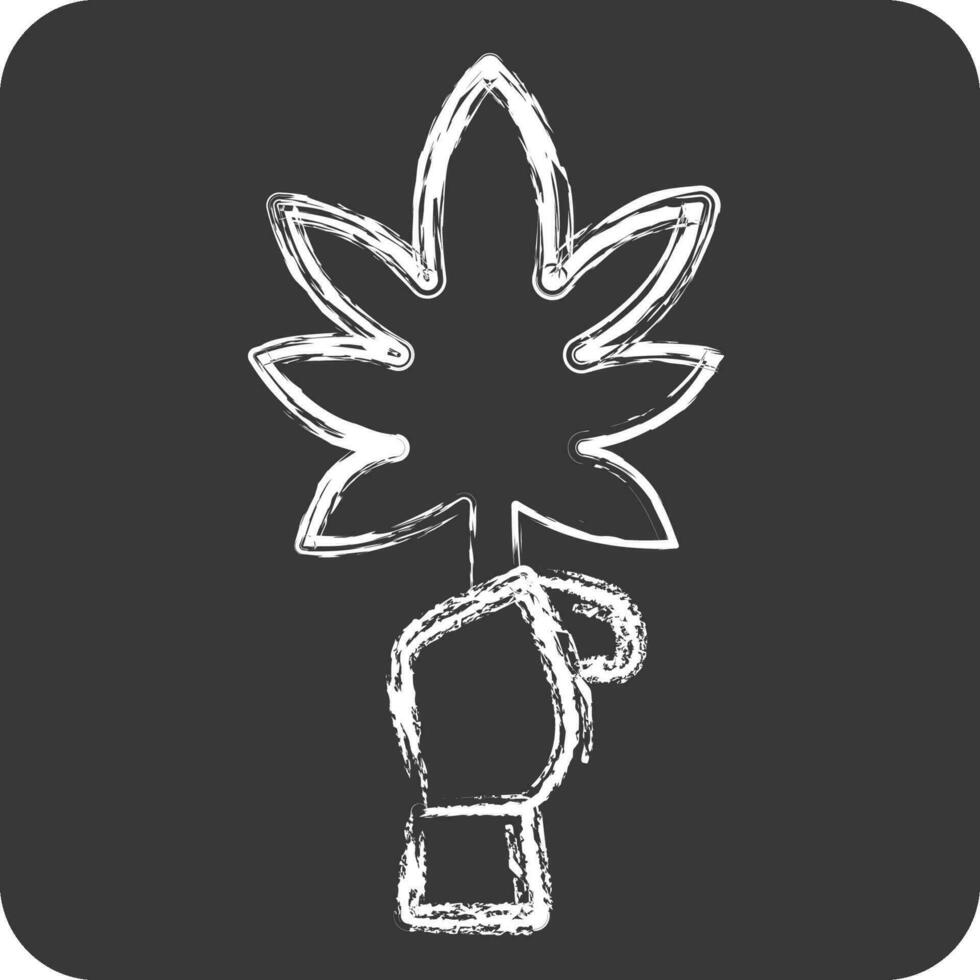 Icon Cannabis. related to Cannabis symbol. chalk Style. simple design editable. simple illustration vector