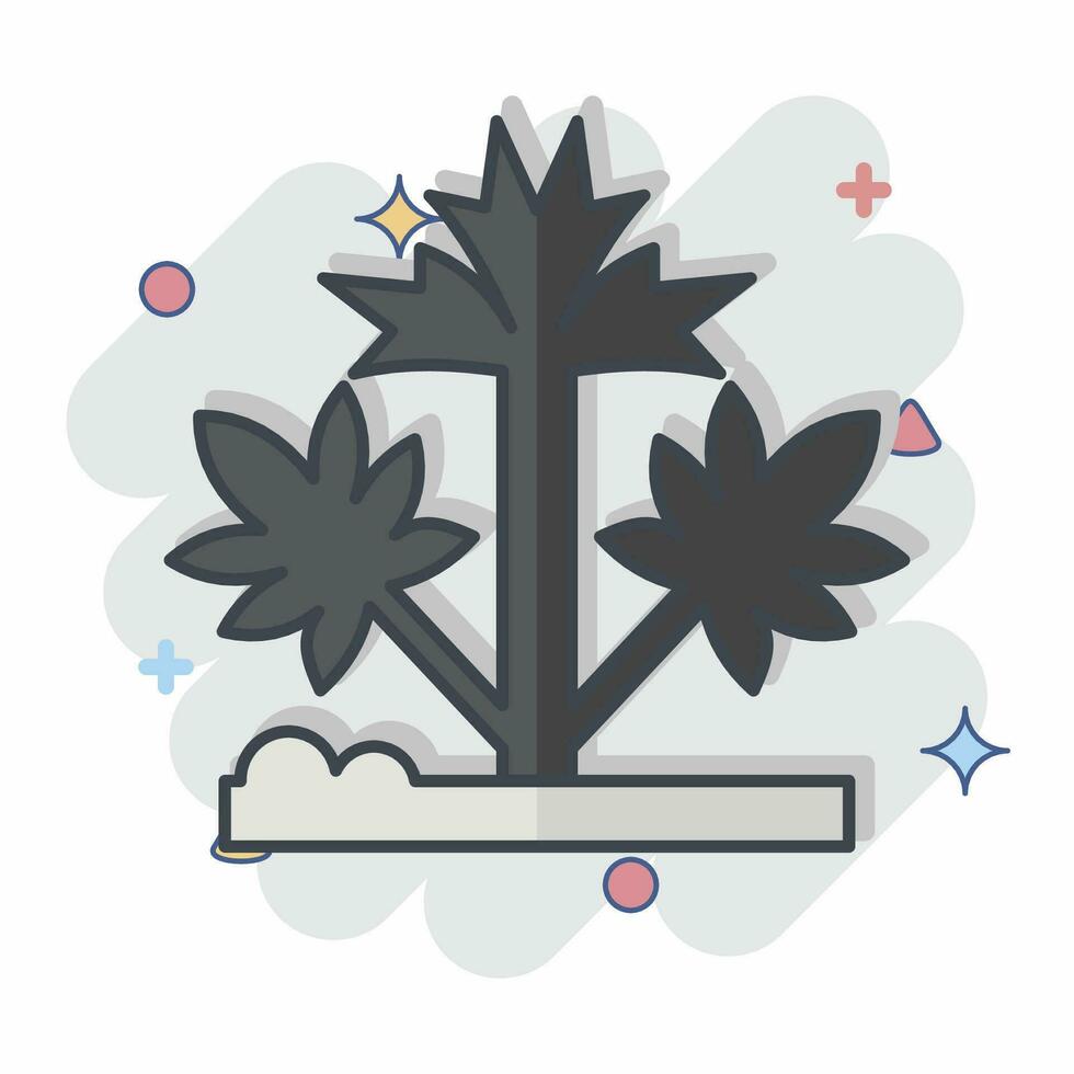 Icon Hemp. related to Cannabis symbol. comic style. simple design editable. simple illustration vector