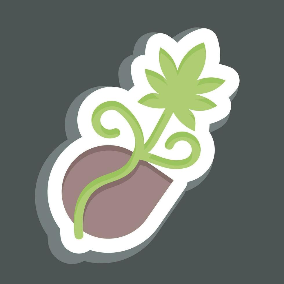 Sticker Cannabis Seeds. related to Cannabis symbol. simple design editable. simple illustration vector