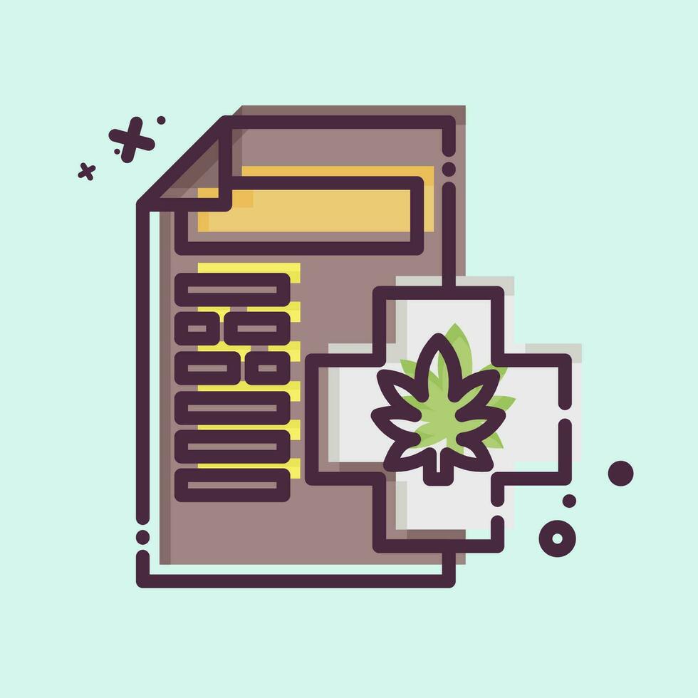 Icon Cannabis Licences. related to Cannabis symbol. MBE style. simple design editable. simple illustration vector