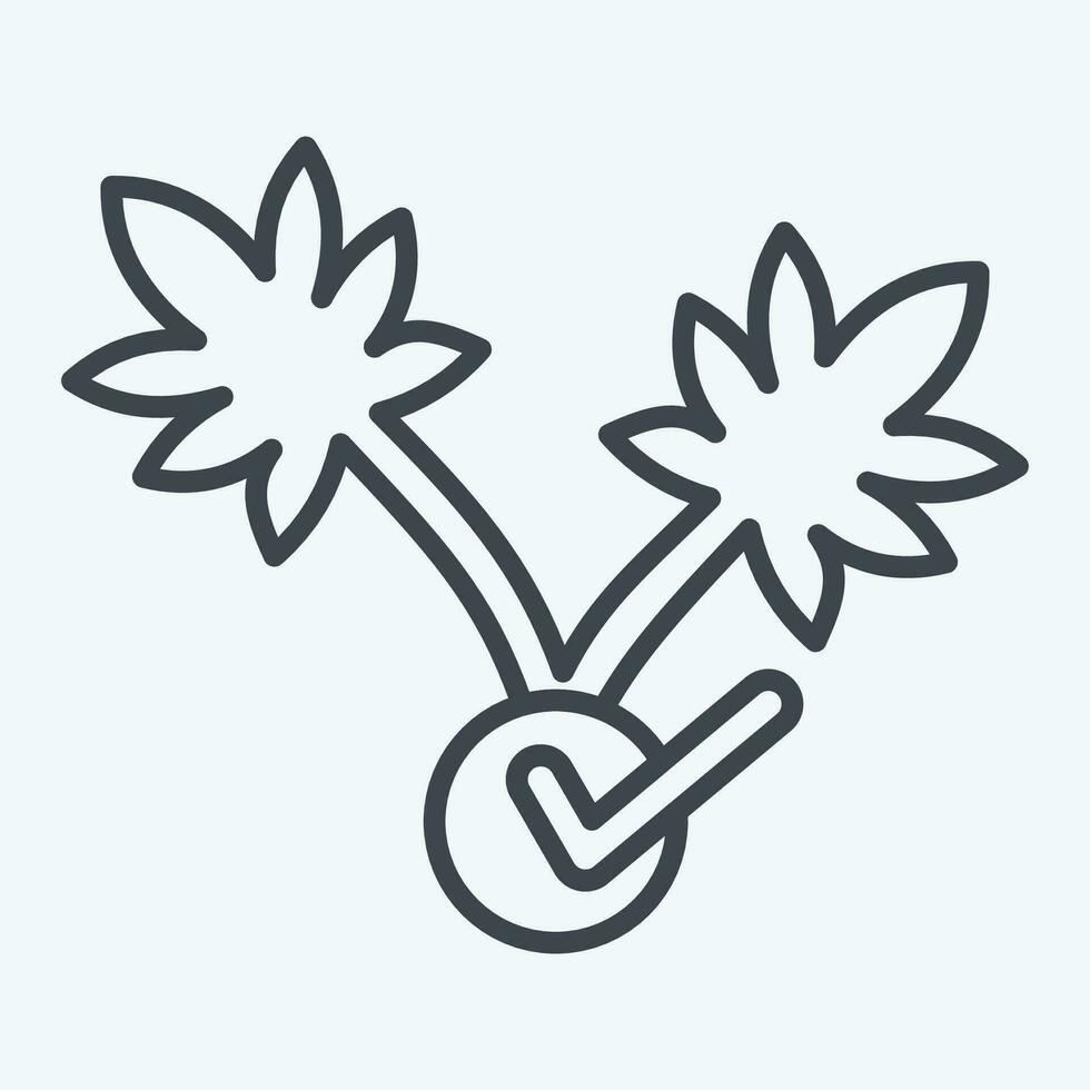 Icon Cannabis Plant. related to Cannabis symbol. line style. simple design editable. simple illustration vector