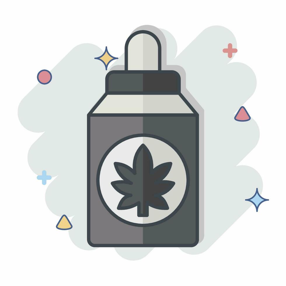 Icon Cannabidiol . related to Cannabis symbol. comic style. simple design editable. simple illustration vector