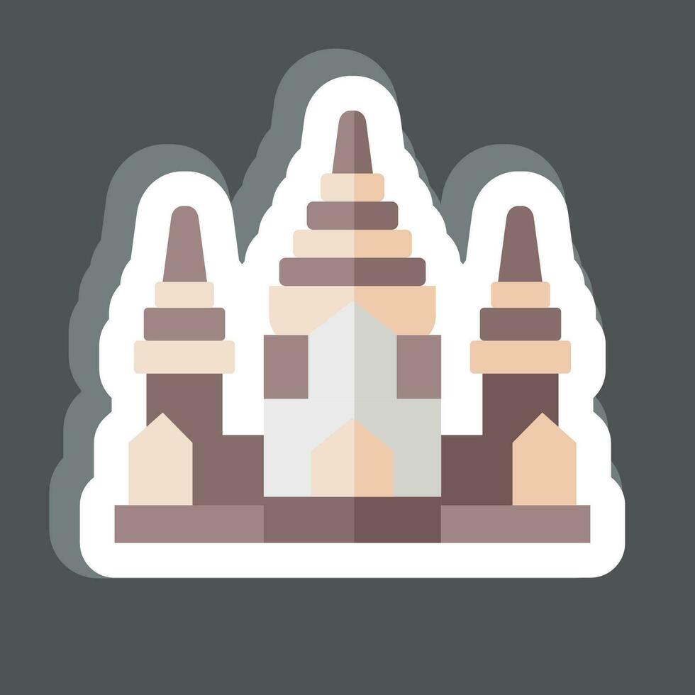 Sticker Angkor Wat. related to Cambodia symbol. simple design editable. simple illustration vector