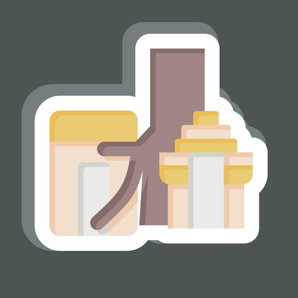 Sticker Ta Prohm. related to Cambodia symbol. simple design editable. simple illustration vector