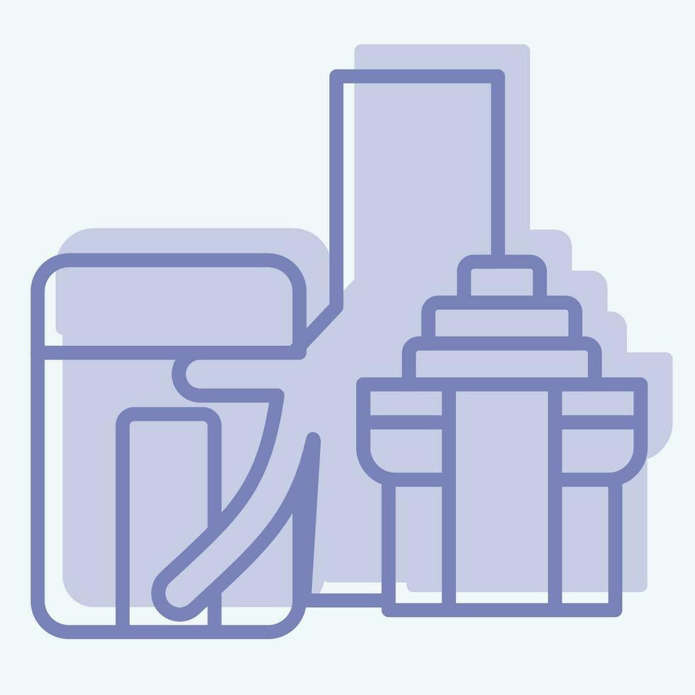 Icon Ta Prohm. related to Cambodia symbol. two tone style. simple design editable. simple illustration vector