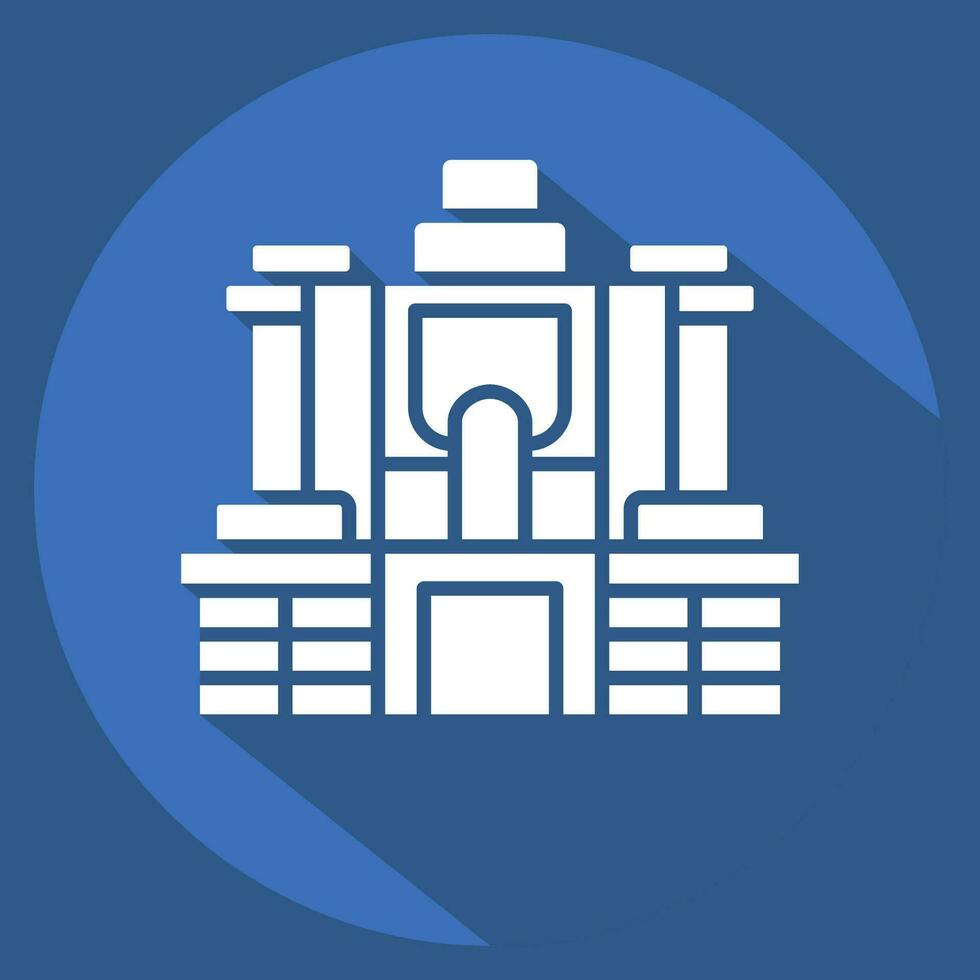 Icon Angkor Thom. related to Cambodia symbol. long shadow style. simple design editable. simple illustration vector
