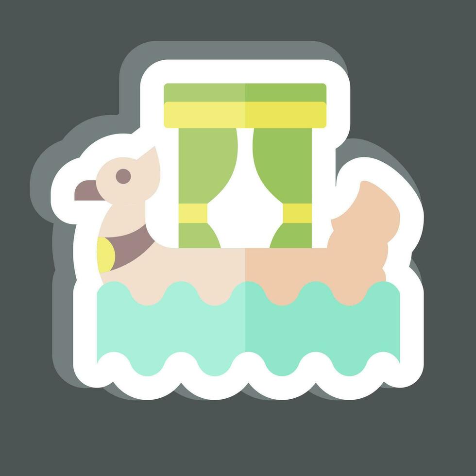 Sticker Boat. related to Cambodia symbol. simple design editable. simple illustration vector