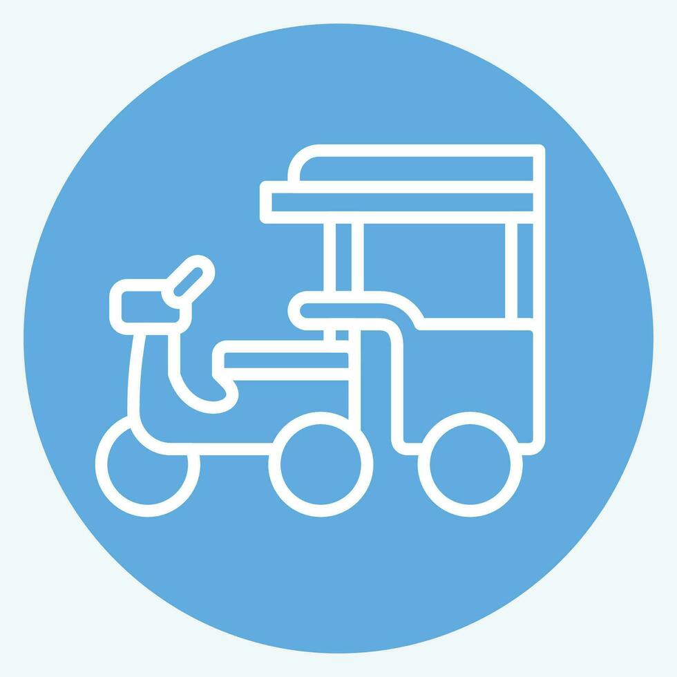 Icon Tuk Tuk. related to Cambodia symbol. blue eyes style. simple design editable. simple illustration vector