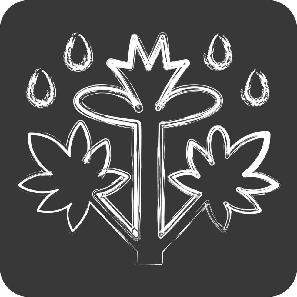 Icon Crow Cannabis. related to Cannabis symbol. chalk Style. simple design editable. simple illustration vector