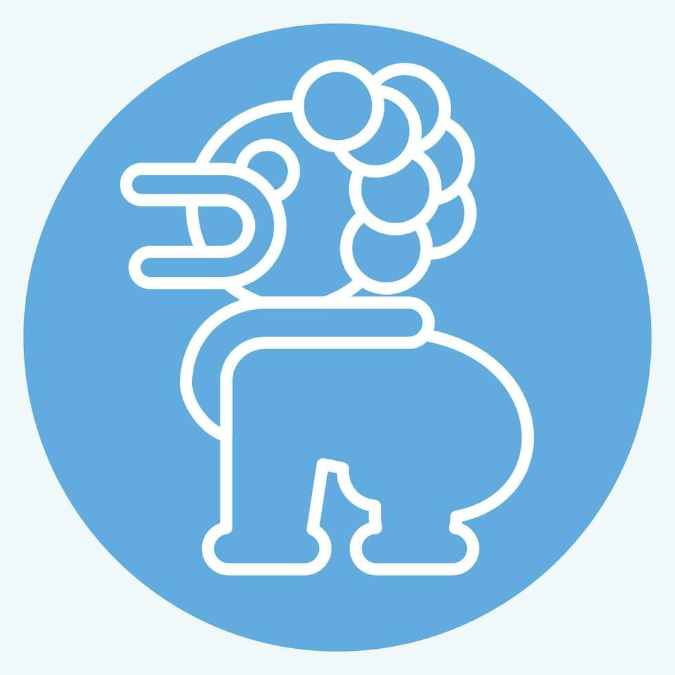 Icon Lion Statues. related to Cambodia symbol. blue eyes style. simple design editable. simple illustration vector