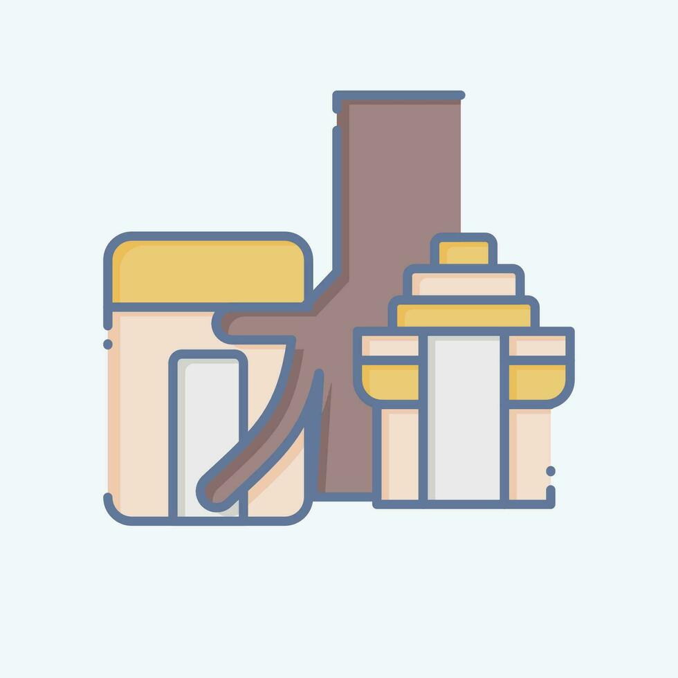 Icon Ta Prohm. related to Cambodia symbol. doodle style. simple design editable. simple illustration vector