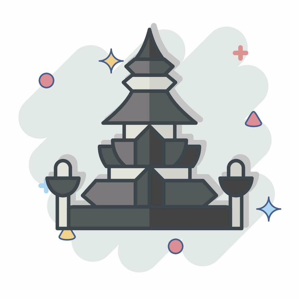 Icon King Norodom Stupa. related to Cambodia symbol. comic style. simple design editable. simple illustration vector