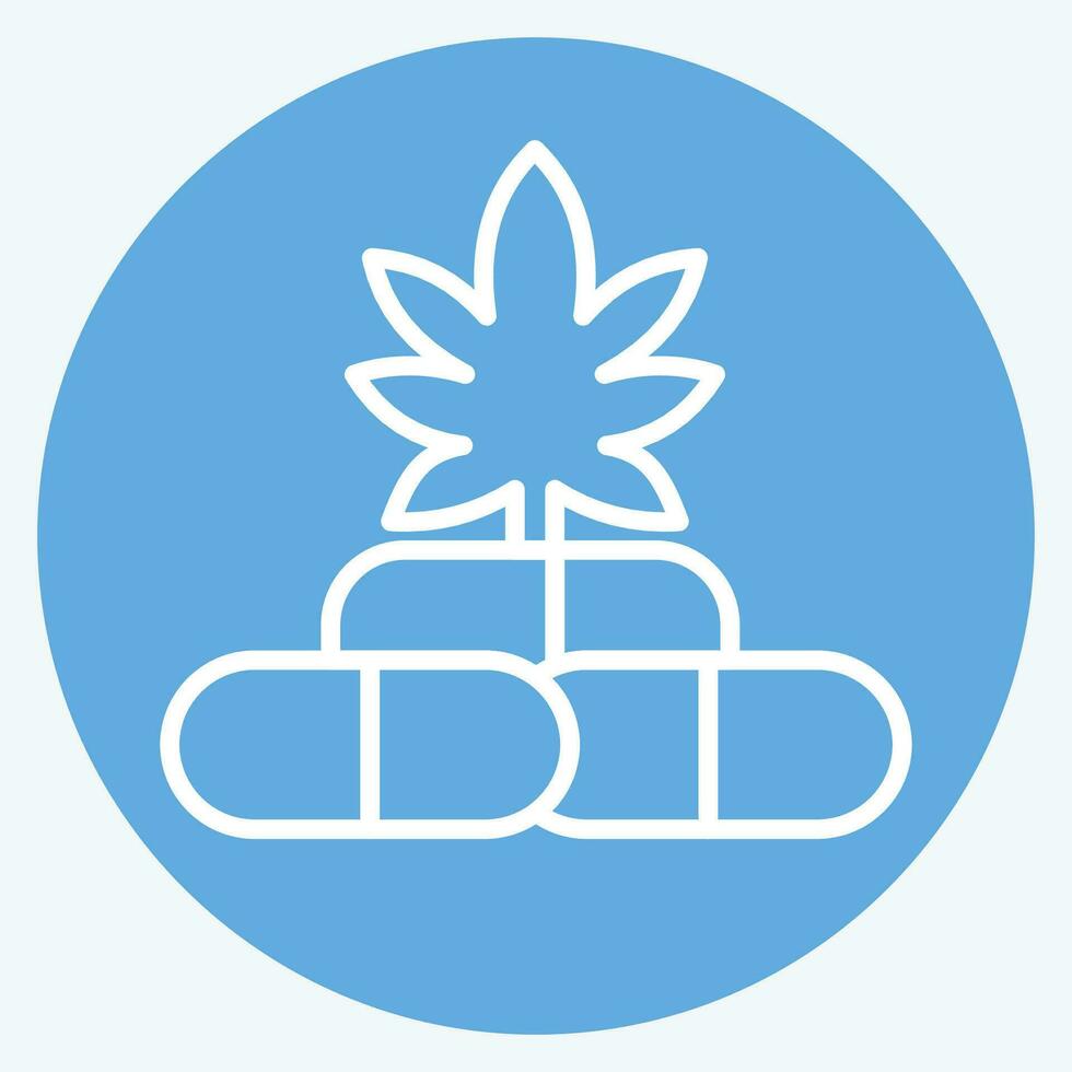Icon CBD Capsules. related to Cannabis symbol. blue eyes style. simple design editable. simple illustration vector