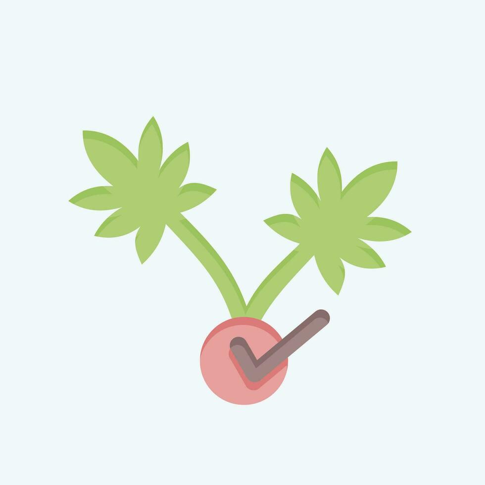 Icon Cannabis Plant. related to Cannabis symbol. flat style. simple design editable. simple illustration vector