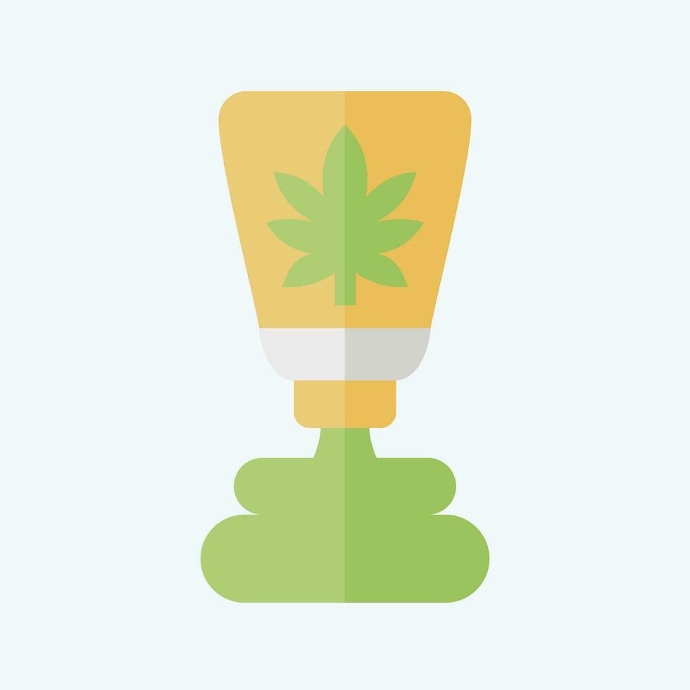 Icon CBD Cream. related to Cannabis symbol. flat style. simple design editable. simple illustration vector