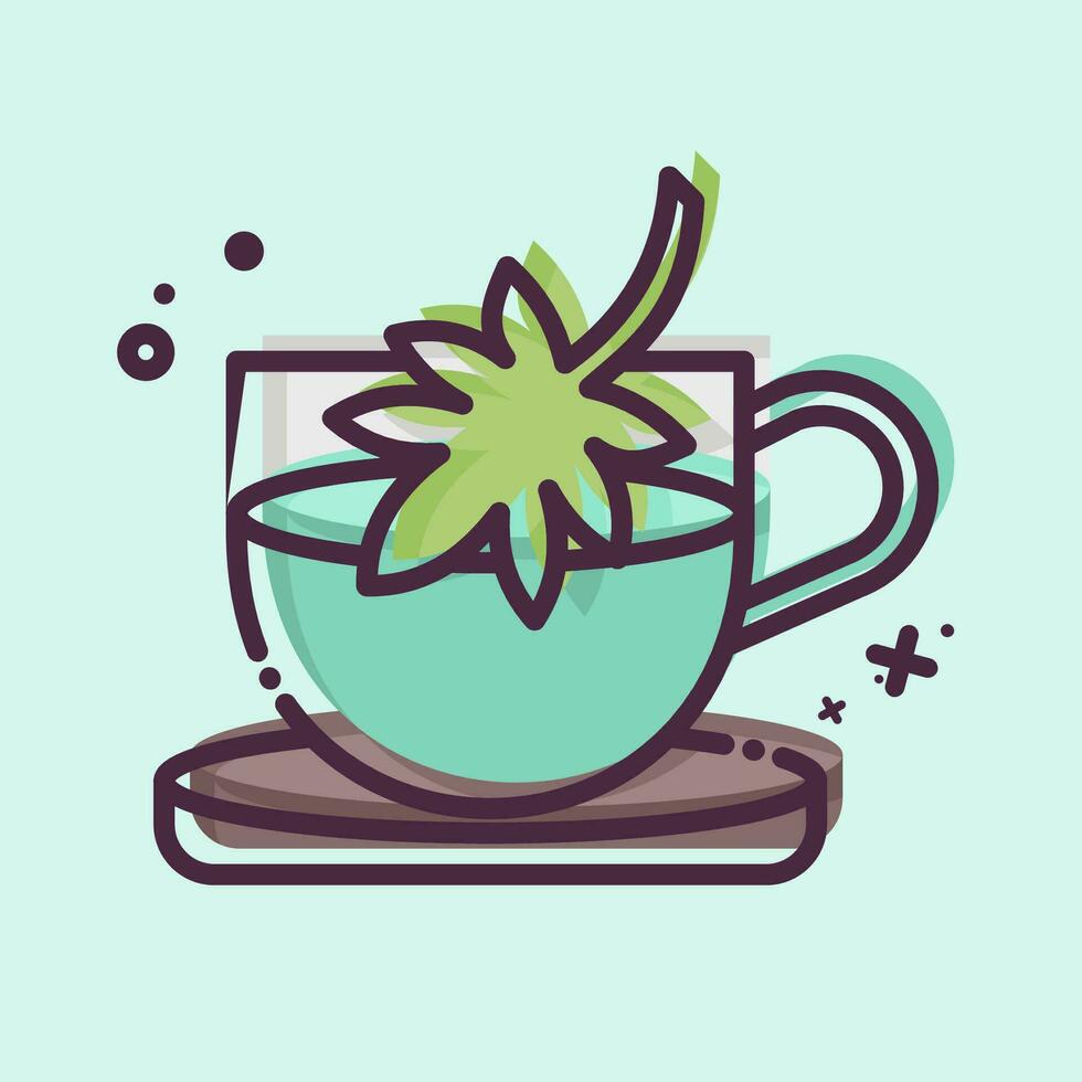Icon Cannabis Tea. related to Cannabis symbol. MBE style. simple design editable. simple illustration vector