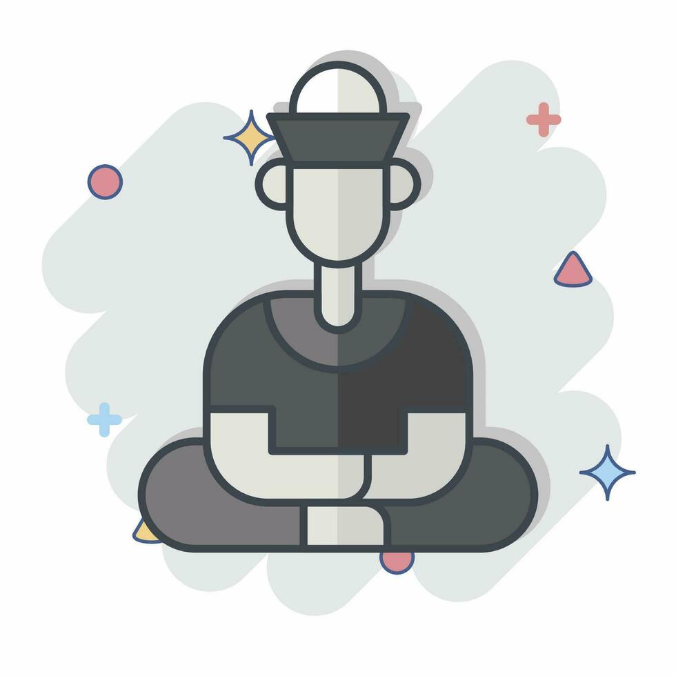 Icon Sculpture. related to Cambodia symbol. comic style. simple design editable. simple illustration vector
