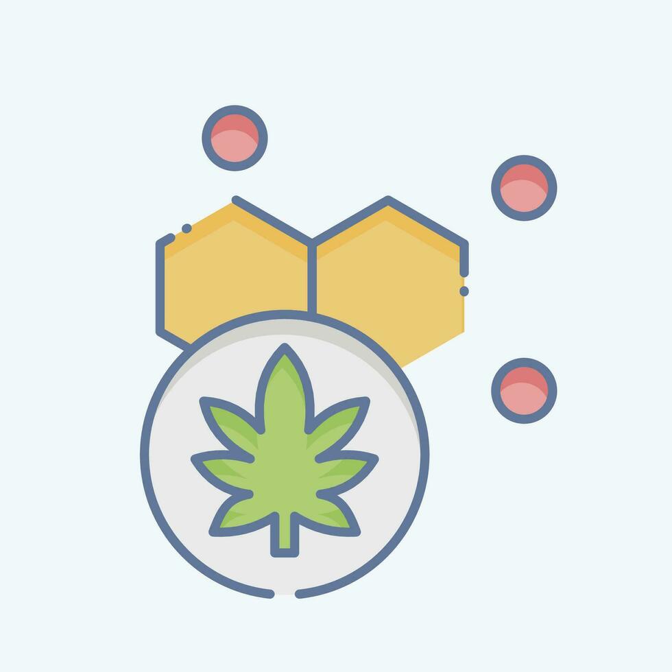 Icon Cannabol Content. related to Cannabis symbol. doodle style. simple design editable. simple illustration vector