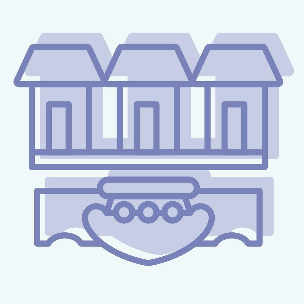 Icon Tonle Sap. related to Cambodia symbol. two tone style. simple design editable. simple illustration vector