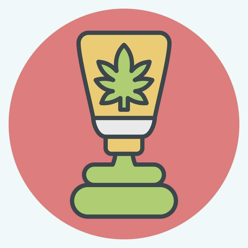 Icon CBD Cream. related to Cannabis symbol. color mate style. simple design editable. simple illustration vector