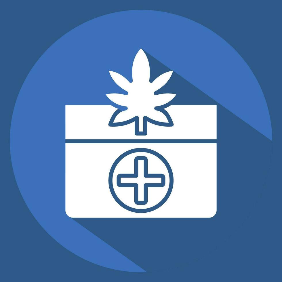 Icon Medicinal Benefits. related to Cannabis symbol. long shadow style. simple design editable. simple illustration vector