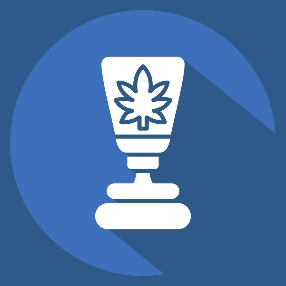Icon CBD Cream. related to Cannabis symbol. long shadow style. simple design editable. simple illustration vector