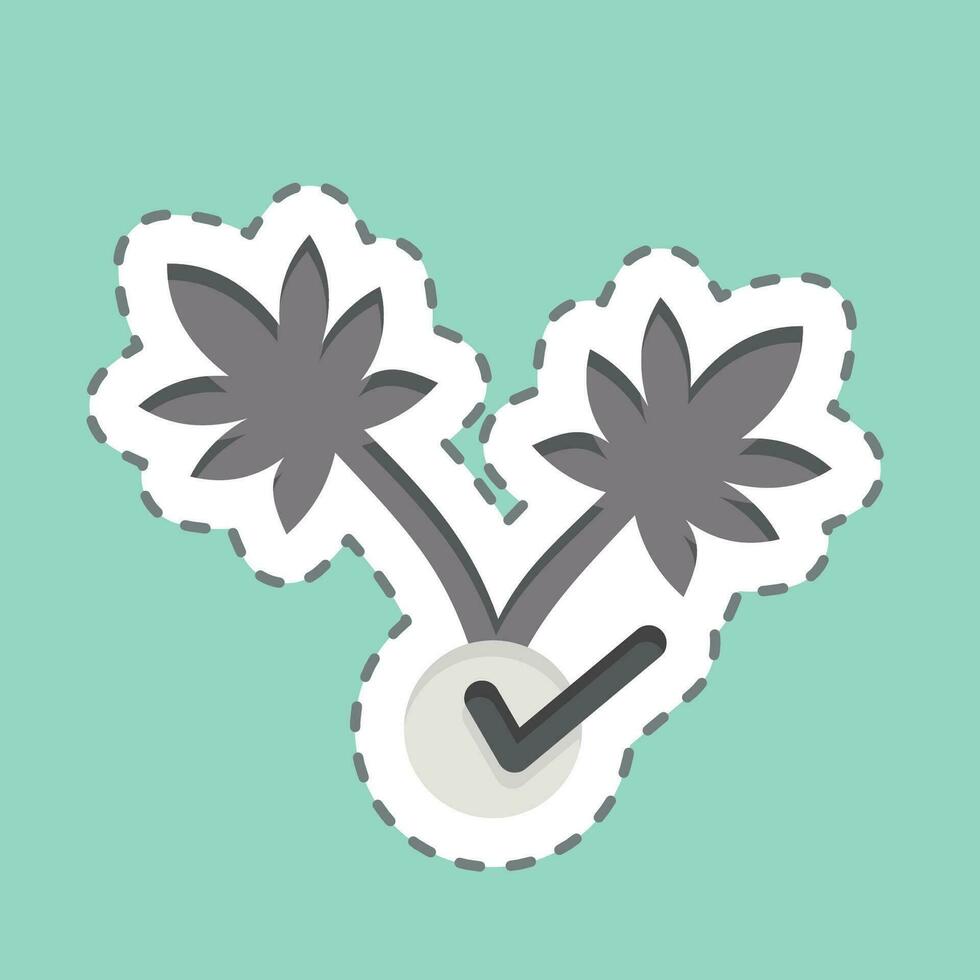 Sticker line cut Cannabis Plant. related to Cannabis symbol. simple design editable. simple illustration vector
