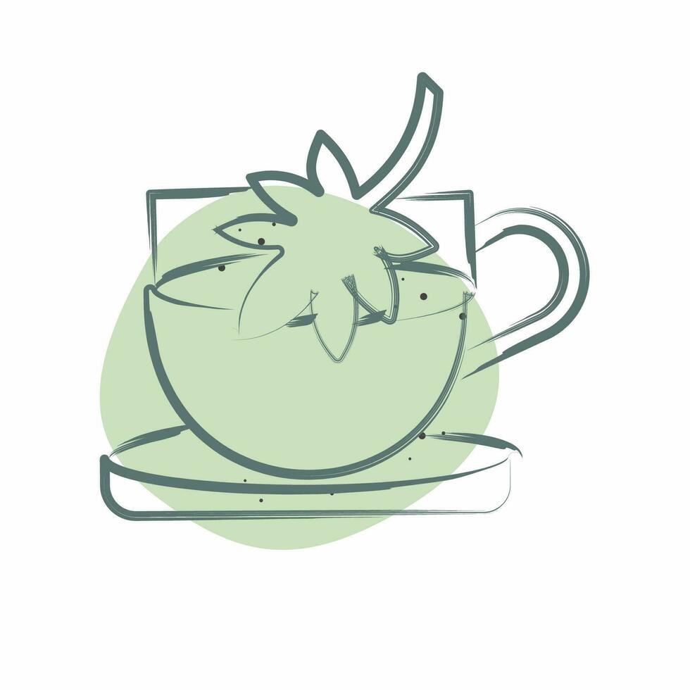 Icon Cannabis Tea. related to Cannabis symbol. Color Spot Style. simple design editable. simple illustration vector