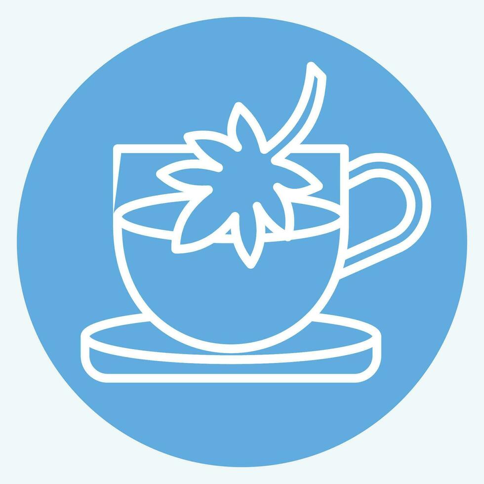 Icon Cannabis Tea. related to Cannabis symbol. blue eyes style. simple design editable. simple illustration vector