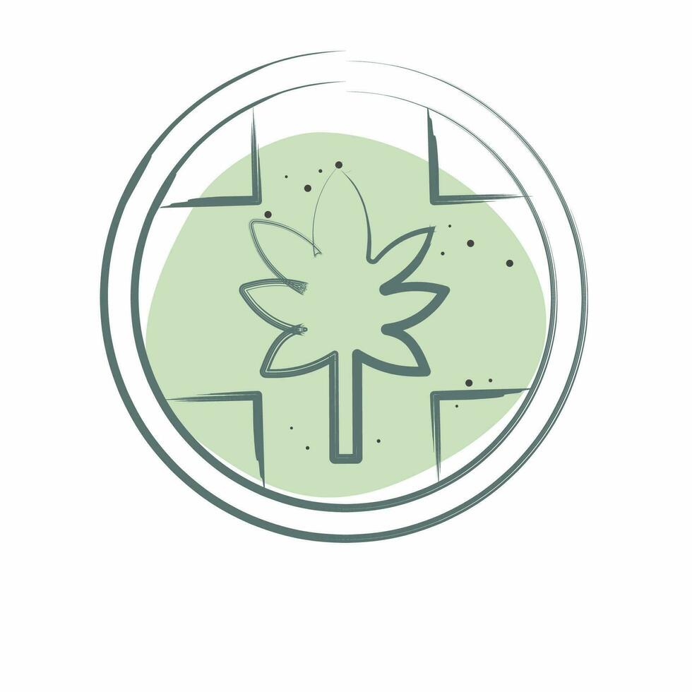 Icon Label Cannabis Products. related to Cannabis symbol. Color Spot Style. simple design editable. simple illustration vector