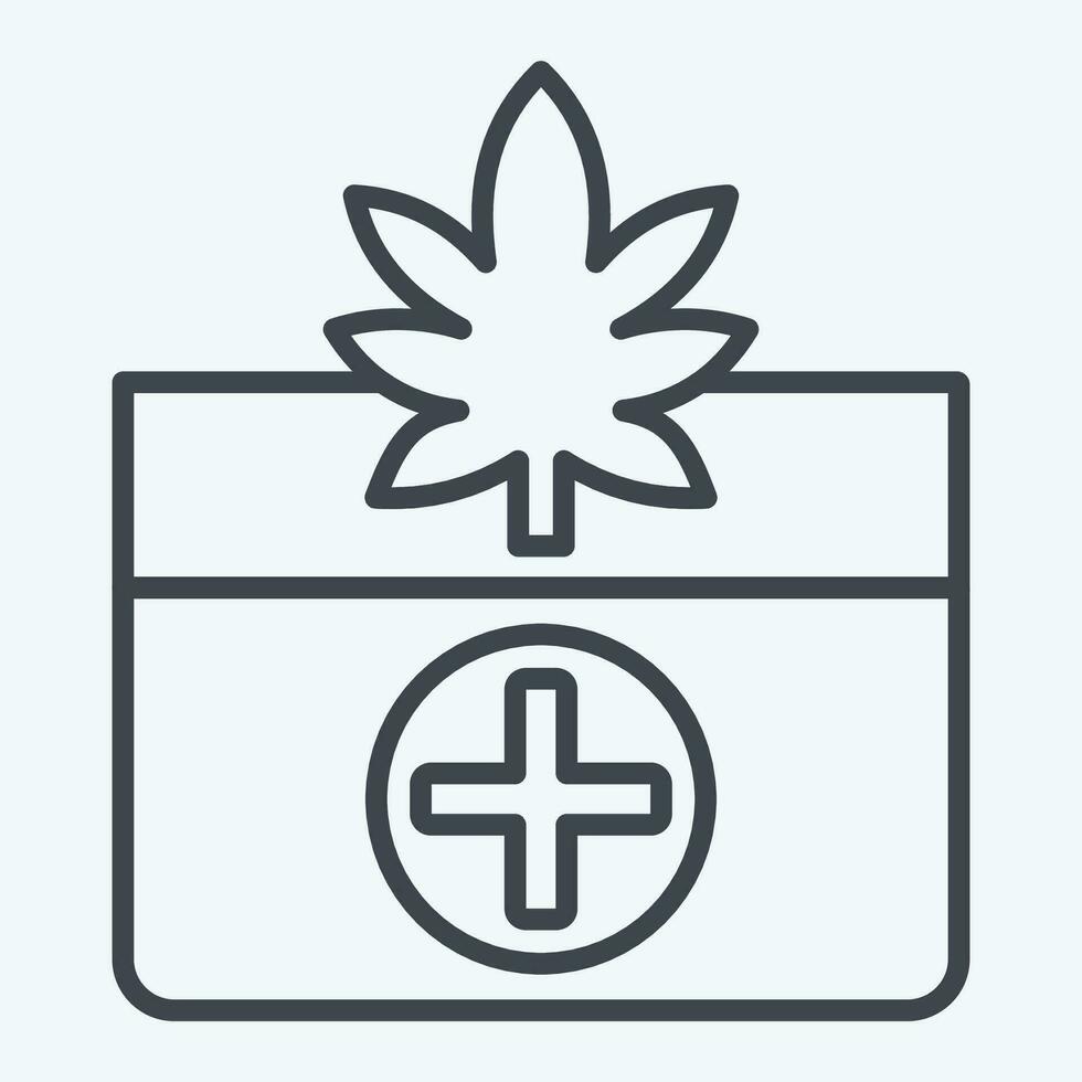 Icon Medicinal Benefits. related to Cannabis symbol. line style. simple design editable. simple illustration vector
