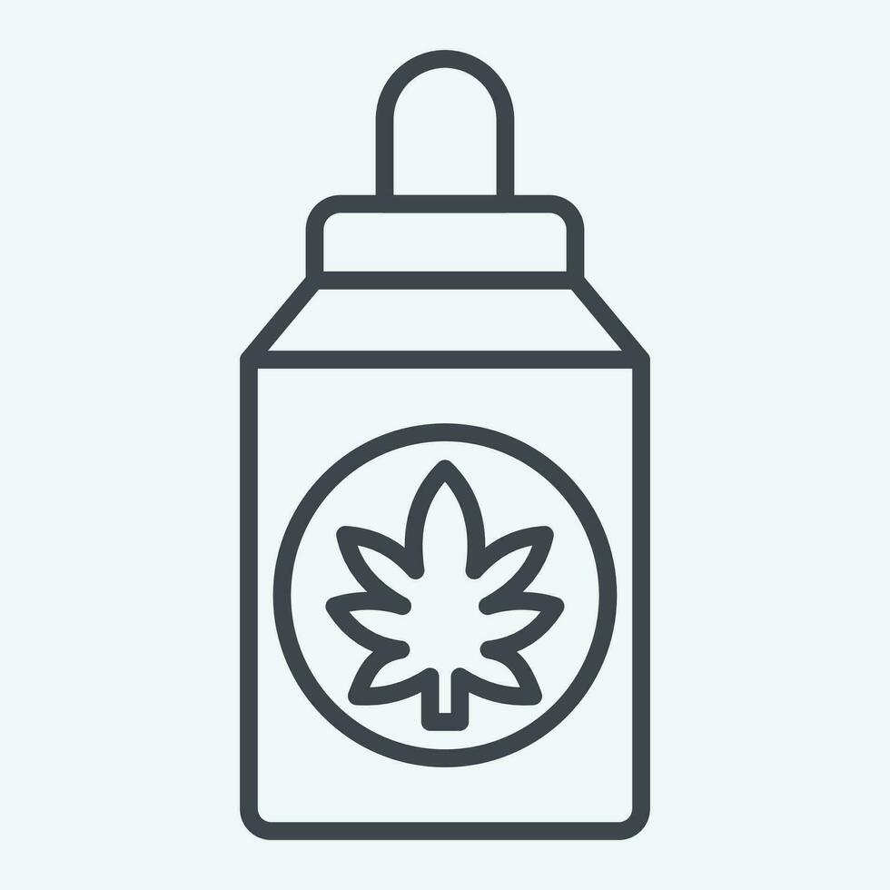 Icon Cannabidiol . related to Cannabis symbol. line style. simple design editable. simple illustration vector