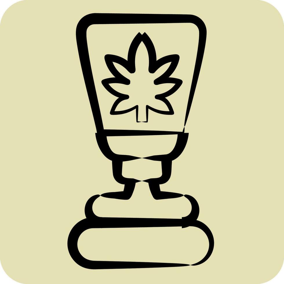 Icon CBD Cream. related to Cannabis symbol. hand drawn style. simple design editable. simple illustration vector